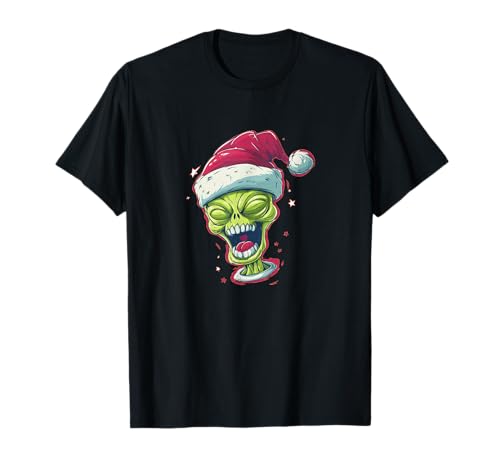 Awesome Laughing Alien mit Weihnachtsmütze für Erwachsene und Kinder T-Shirt von Space Christmas