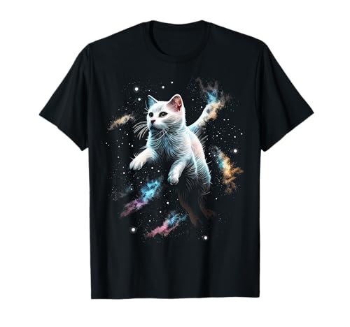 Space Kitty und Galaxy Cat - Weltraumkatze T-Shirt, Schwarz, Unisex-Kinder, Herren, Damen, Kurzarm, Klassisch, EU Klein von Space Kitty und Galaxy Cat