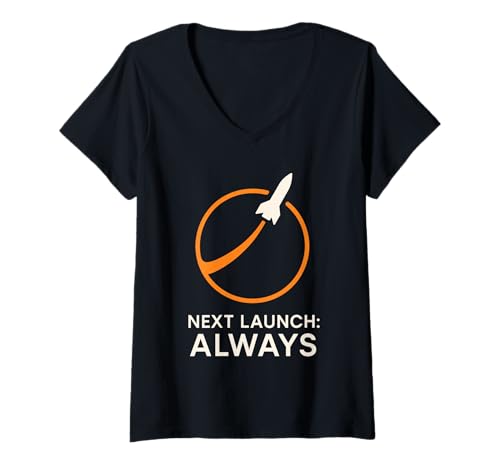 Damen Raketenstartbeobachter Cape Canaveral Liftoff Tracking Crew T-Shirt mit V-Ausschnitt von Space Launch Watcher Rocket Tracking Liftoff Fan