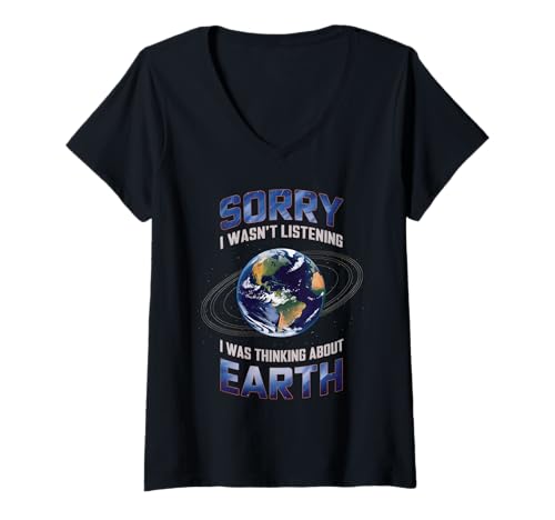 Damen Entschuldigung, ich Habe Nicht zugehört, Erde. T-Shirt mit V-Ausschnitt Damen Entschuldigung, ich Habe Nicht zugehört, Erde. T-Shirt mit V-Ausschnitt von Space Planets System Science Earth