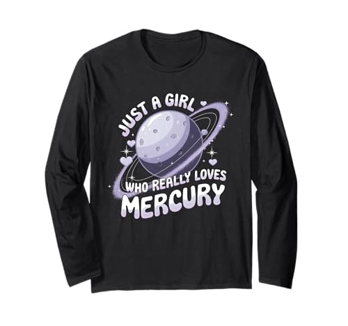 Nur EIN Mädchen, das Merkur wirklich liebt Langarmshirt Nur EIN Mädchen, das Merkur wirklich liebt Langarmshirt von Space Planets System Science Mercury
