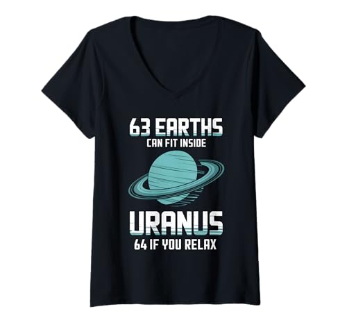 Damen Die Erde hat Nicht zugehört, Uranus T-Shirt mit V-Ausschnitt von Space Planets System Science Uranus