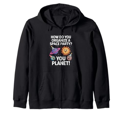 Lustiger Weltraum Witz You Planet It Party Humor Sarkasmus Frauen Männer Kapuzenjacke von Space Rocket Planets Fantasy Art Reading Space