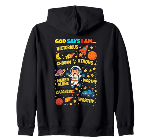 God Says I Am Outer Space Themed Bible Christian Kids Boys Kapuzenjacke God Says I Am Outer Space Themed Bible Christian Kids Boys Kapuzenjacke von Space Themed Bible Christian Apparel