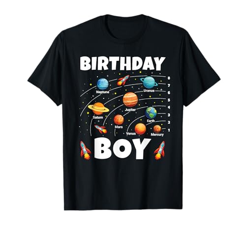 Birthday Boy Shirt Space Planets Birthday T-Shirt Birthday Boy Shirt Space Planets Birthday T-Shirt von Space Themed Birthday Tshirts for Family