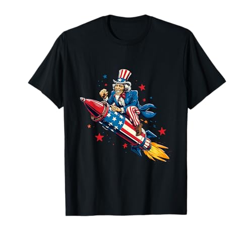 Pretty Rocket Sam mit US-Feuerwerk für Jungen und Mädchen T-Shirt Pretty Rocket Sam mit US-Feuerwerk für Jungen und Mädchen T-Shirt von Space Uncle Outfit