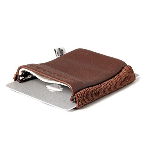 Space Wallet Echt-Leder Slim Wallet braun - Sehr kleine Geldbörse/Portemonnaie - 15 Karten + Geldscheine - Kartenetui mit Scheinfach - Classic Grizzly von Space Wallet