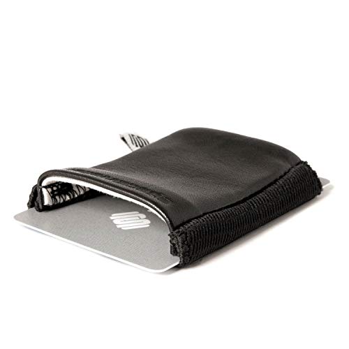 Space Wallet Echt-Leder Slim Wallet schwarz - Sehr kleine Geldbörse/Portemonnaie - 15 Karten + Geldscheine - Kartenetui mit Scheinfach - Classic Night Guard von Space Wallet