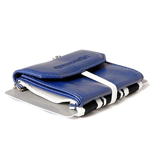 Space Wallet Space Products ® Mini Geldbörse für Frauen & Männer I Sehr kleines Echtleder Wallet/Portemonnaie mit Münzfach I 15 Karten + Geldscheine + Münzen I Pull Ocean Blue von Space Wallet