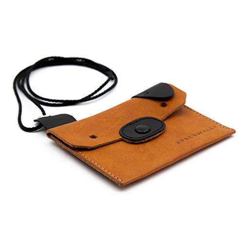 Kinder Brustbeutel aus Leder - Portemonnaie zum Umhängen im Hunde-Look (Space Wally Lucky) von Space Wallet