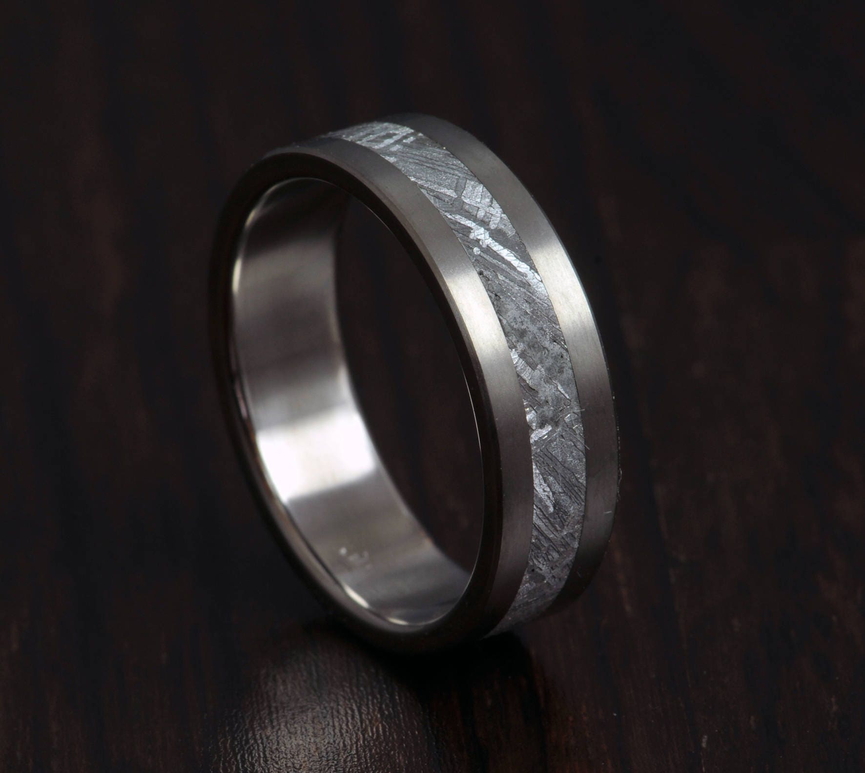 Meteorit Ring, Titan Ehering, Verlobungsring, Gibeon Ring von SpaceONEarthJewelry