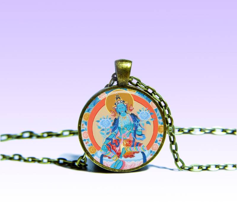 Blaue Tara Anhänger Halskette Dakini Ekajati Amulett Charm Om Blaue Tara Anhänger Halskette Dakini Ekajati Amulett Charm Om von SpacePendant