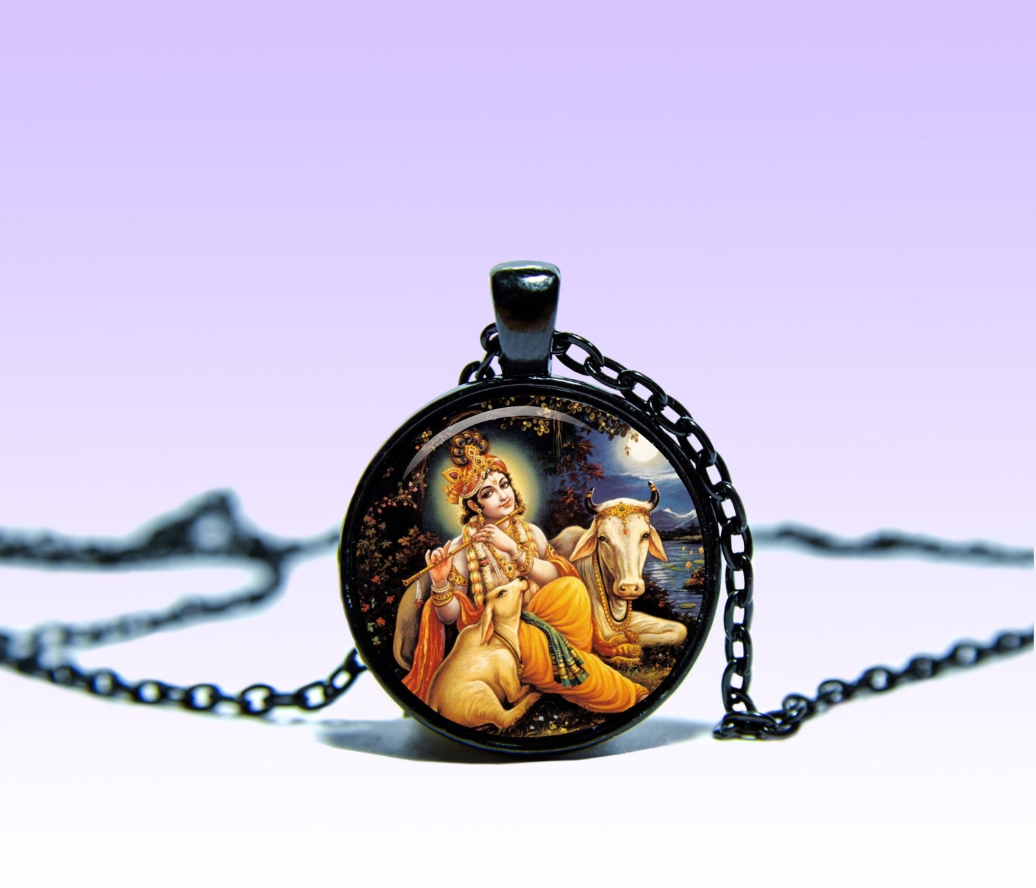 Krishna Halskette Yoga Om Schmuck Amulett Mantra Charm Anhänger Krishna Halskette Yoga Om Schmuck Amulett Mantra Charm Anhänger von SpacePendant