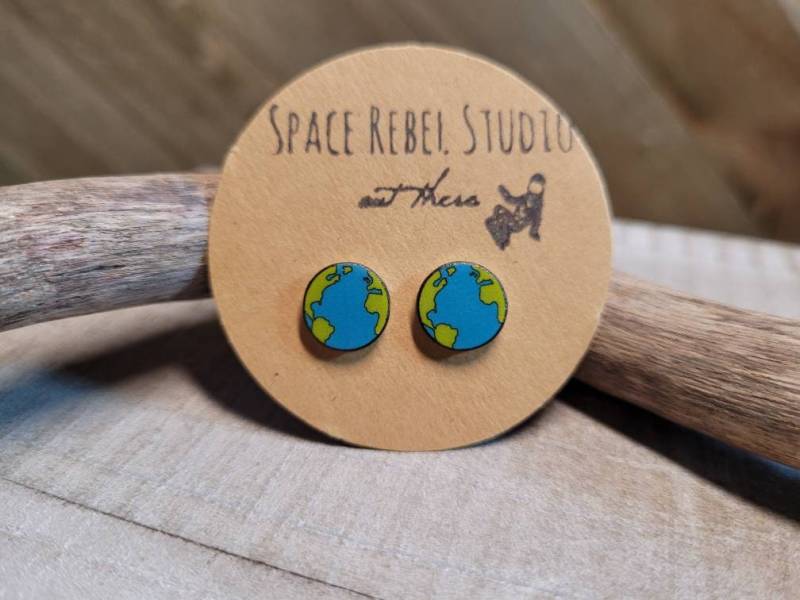 Planet Erde Ohrstecker ~ Erdentag Mutter Go Green 3rd Rock From The Sun Save Our von SpaceRebelStudio