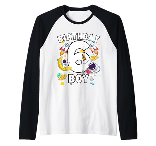 6 Yrs Old Birthday Boy Astronaut Space Ballon 6. Geburtstag Raglan 6 Yrs Old Birthday Boy Astronaut Space Ballon 6. Geburtstag Raglan von Spaceman Birthday Ideas Birthday Boy Astronaut