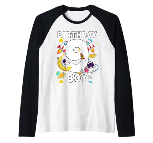 9 Yrs Old Birthday Boy Astronaut Space Ballon 9. Geburtstag Raglan 9 Yrs Old Birthday Boy Astronaut Space Ballon 9. Geburtstag Raglan von Spaceman Birthday Ideas Birthday Boy Astronaut