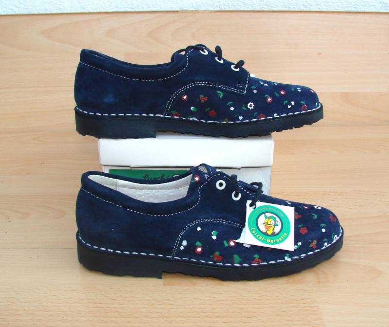 Vintage 70Er. J. Salamander Lurchi Azur/Blau Kinder Halbschuhe Gr. 35 Im Okt. - Neu Nos von Spaceman1964