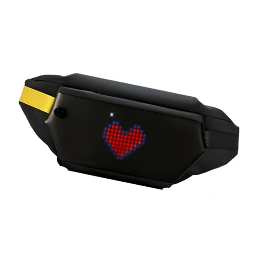 LED-Taschentasche, Wasserabweisend, Mehrere Fächer, Programmierbar, aus Baumwolle und PU-Material, LED-Gürteltasche für Männer und Frauen von Spacnana