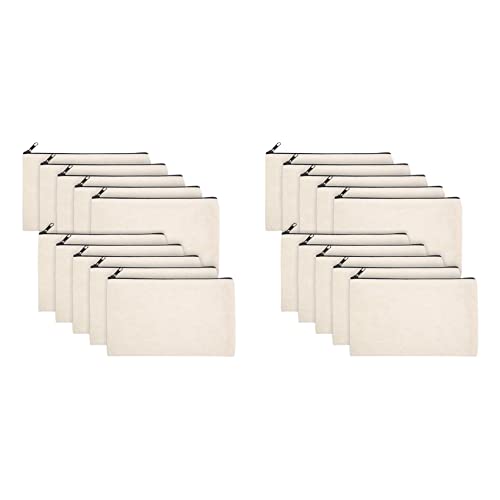Spactz 20 Stück DIY Basteltasche Canvas Stiftetui Schminke - Canvas Bleistift Beutel Baumwolle Canvas Kosmetik Tasche Tasche von Spactz