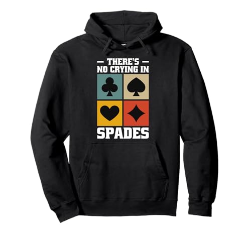 Retro Spades Bash Design Männer Frauen - Karten Spieleabend Pullover Hoodie von Spades Trick Taking Kartenspiel Überraschung