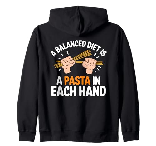 Eine ausgewogene Ernährung ist eine Pasta in jeder Hand Pasta Foodies Männer Kapuzenjacke von Spaghetti Men's Pasta Noodle Food Lover Italy