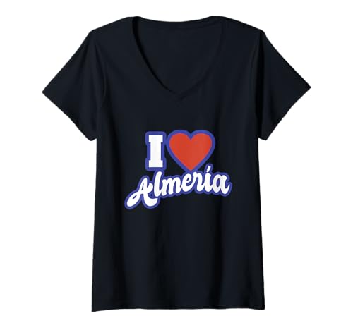 Damen Ich liebe Almería T-Shirt mit V-Ausschnitt von Spain Cities