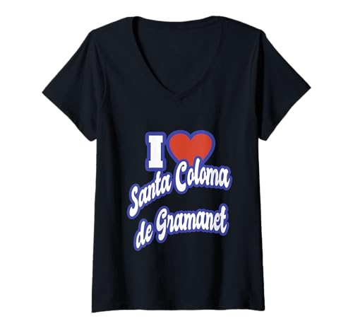 Damen Ich liebe Santa Coloma de Gramanet T-Shirt mit V-Ausschnitt Damen Ich liebe Santa Coloma de Gramanet T-Shirt mit V-Ausschnitt von Spain Cities