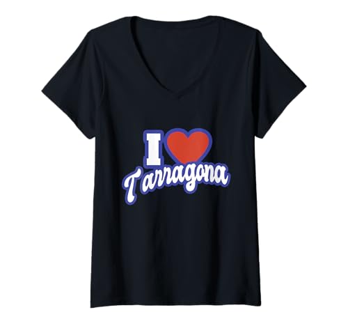 Damen Ich liebe Tarragona T-Shirt mit V-Ausschnitt von Spain Cities