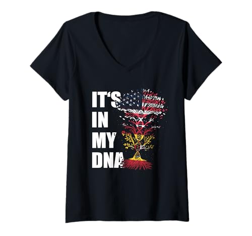 Damen Spanien It's In My DNA USA America Spanish Roots Pride Country T-Shirt mit V-Ausschnitt von Spain Country Spanish Flag España