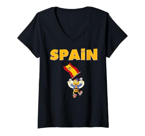 Damen Spanien Honigbiene Fan T-Shirt mit V-Ausschnitt Damen Spanien Honigbiene Fan T-Shirt mit V-Ausschnitt von Spain Fans