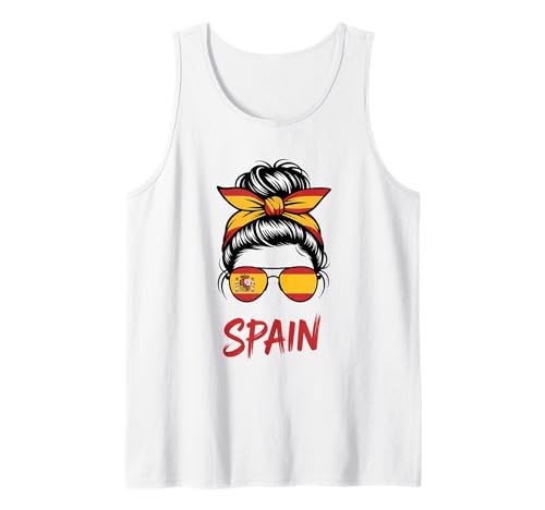 Spanien Flagge Messy Bun Girl Spanish Roots Tank Top Spanien Flagge Messy Bun Girl Spanish Roots Tank Top von Spain Flag Spanish Roots