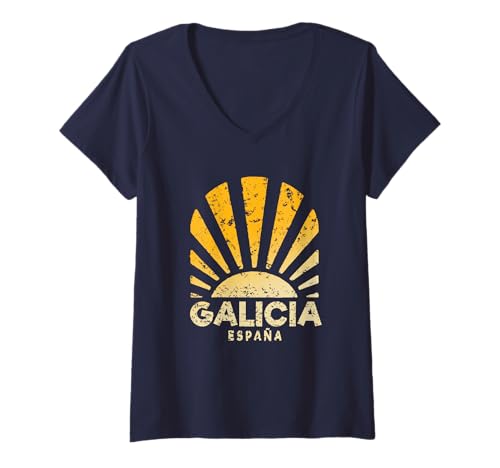 Damen Galicien España - Galicien Spanien Sunshine T-Shirt mit V-Ausschnitt Damen Galicien España - Galicien Spanien Sunshine T-Shirt mit V-Ausschnitt von Spain Sunshine Apparel