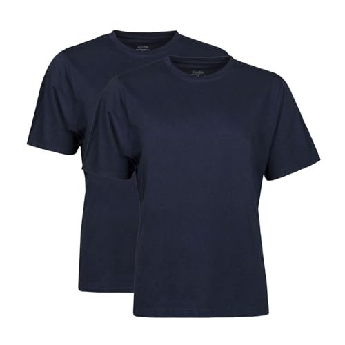Spairs Damen Schmucklos Essential T-Shirts -, Half Weich Cooling Atmungsaktiv Bamboo, Rundhalsausschnitt, Kurzarm, Ohne Etikett, Größen EU 38, 40, 42, 44, 46, 2 Pack Marine EU 44 von Spairs