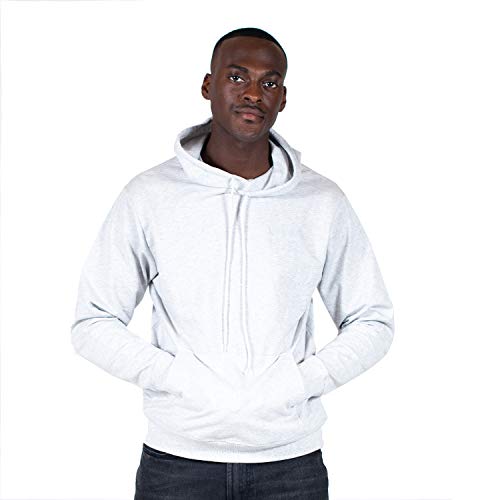 Spalding Herren Cotton French Terry Branded Hoodie Kapuzenpulli, grau meliert, Medium von Spalding