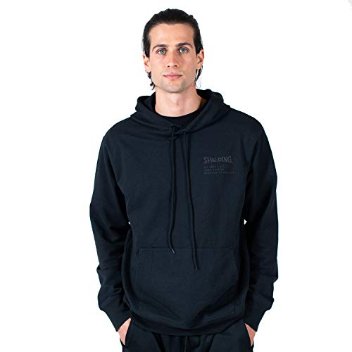 Spalding Herren Cotton French Terry Branded Hoodie Kapuzenpullover, schwarz, Medium von Spalding