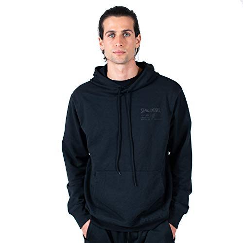 Spalding Herren Cotton French Terry Branded Hoodie Kapuzenpullover, schwarz, X-Large von Spalding