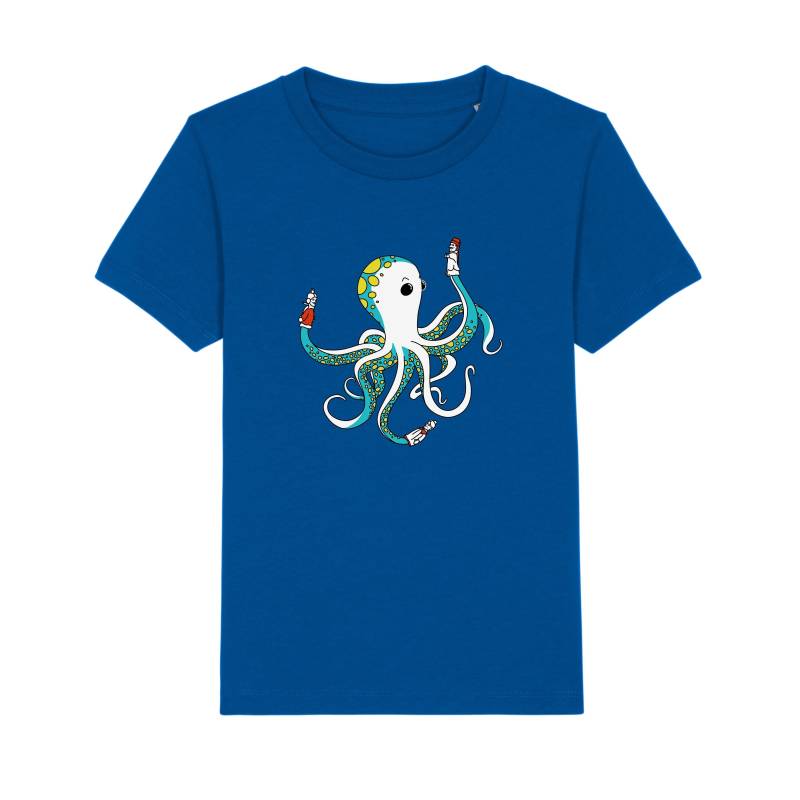 Kinder-T-Shirt "Oktopus" Blau, Bedrucktes T-Shirt, Shirt, Biobaumwolle, Tiere Kinder-T-Shirt "Oktopus" Blau, Bedrucktes T-Shirt, Shirt, Biobaumwolle, Tiere von Spangeltangel