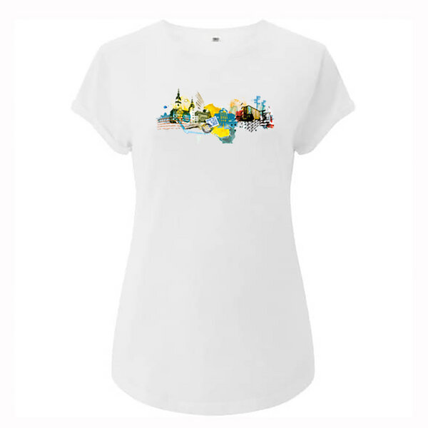 Spangeltangel Damen T-Shirt „Chemnitz“, für Frauen, Stadt, bedruckt, Biobaumwolle von Spangeltangel