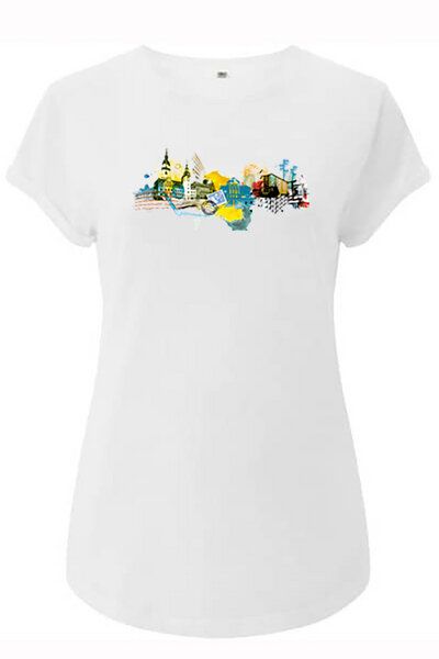 Spangeltangel Damen T-Shirt „Chemnitz“, für Frauen, Stadt, bedruckt, Biobaumwolle von Spangeltangel