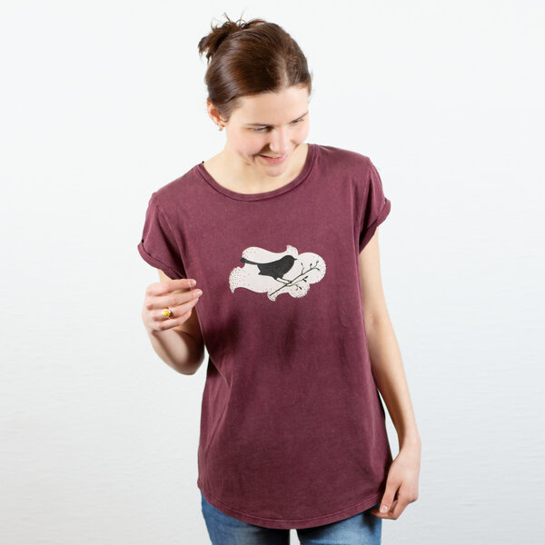 Spangeltangel Damenshirt "Vogel", T-Shirt, gedrucktes Tier-Motiv, für Frauen, Natur, Mode, nachhaltig von Spangeltangel