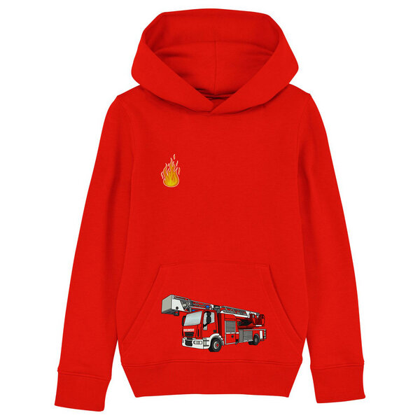 Spangeltangel Kinder-Hoodie "Feuerwehr" rot von Spangeltangel