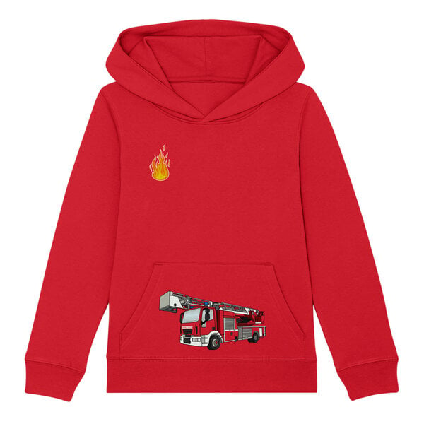 Spangeltangel Kinder-Hoodie "Feuerwehr" rot von Spangeltangel