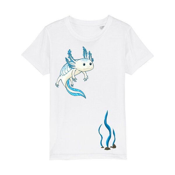 Spangeltangel Kinder-T-Shirt "Axolotl", Bio-Baumwolle, bedruckt von Spangeltangel