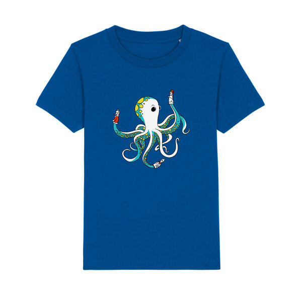 Spangeltangel Kinder-T-Shirt "Oktopus", bedruckt, Biobaumwolle von Spangeltangel