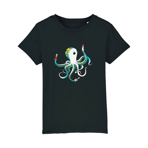 Spangeltangel Kinder-T-Shirt "Oktopus", bedruckt, Biobaumwolle von Spangeltangel