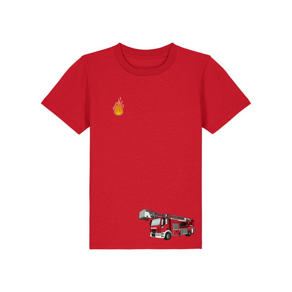 Spangeltangel Kinder-T-shirt "Feuerwehr" rot, Biobaumwolle von Spangeltangel