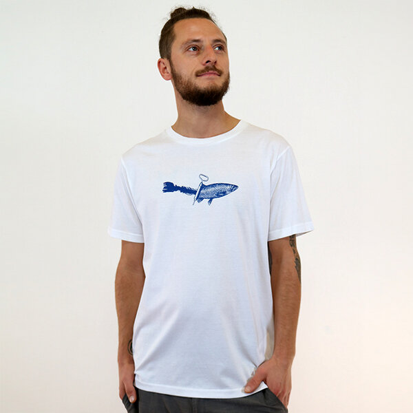 Spangeltangel T-Shirt, "Dosenfisch", Männershirt, Siebdruck, Fischmotiv von Spangeltangel