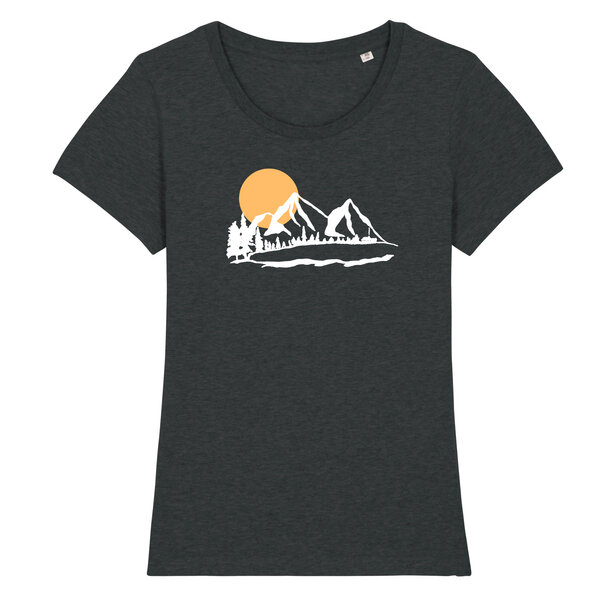 Spangeltangel T-Shirt "Bergluft", Berge, Siebdruck, für Frauen, Berglandschaft, bedruckt, Biobaumwolle von Spangeltangel