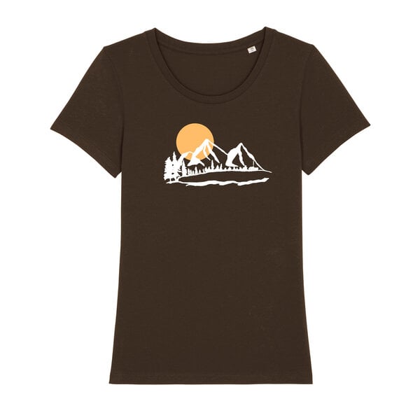 Spangeltangel T-Shirt "Bergluft", Berge, Siebdruck, für Frauen, Berglandschaft, bedruckt, Biobaumwolle von Spangeltangel