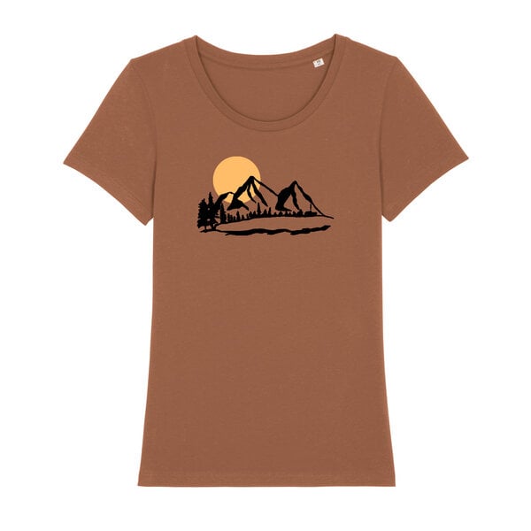 Spangeltangel T-Shirt "Bergluft", Berge, Siebdruck, für Frauen, Berglandschaft, bedruckt, Biobaumwolle von Spangeltangel